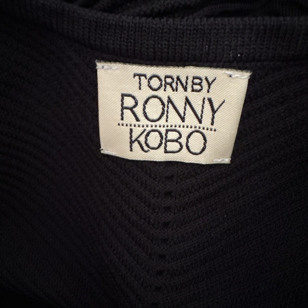 Torn By Ronny Kobo Size L Vivienne Luciana Dress Knit Sleeveless Flare LBD‎ - Picture 5 of 6